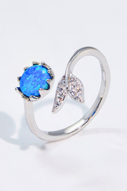 Opal Fishtail Bypass Ring-Teresa&#39;s Fashionista LLC