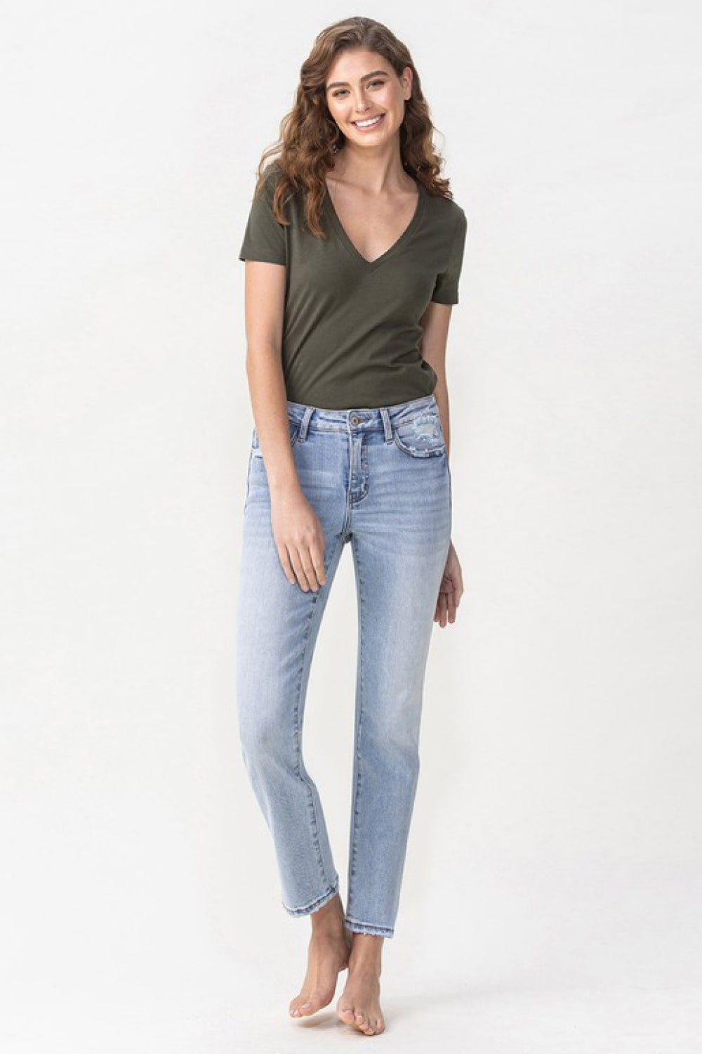 Lovervet Full Size Andrea Midrise Crop Straight Jeans-Teresa&#39;s Fashionista LLC