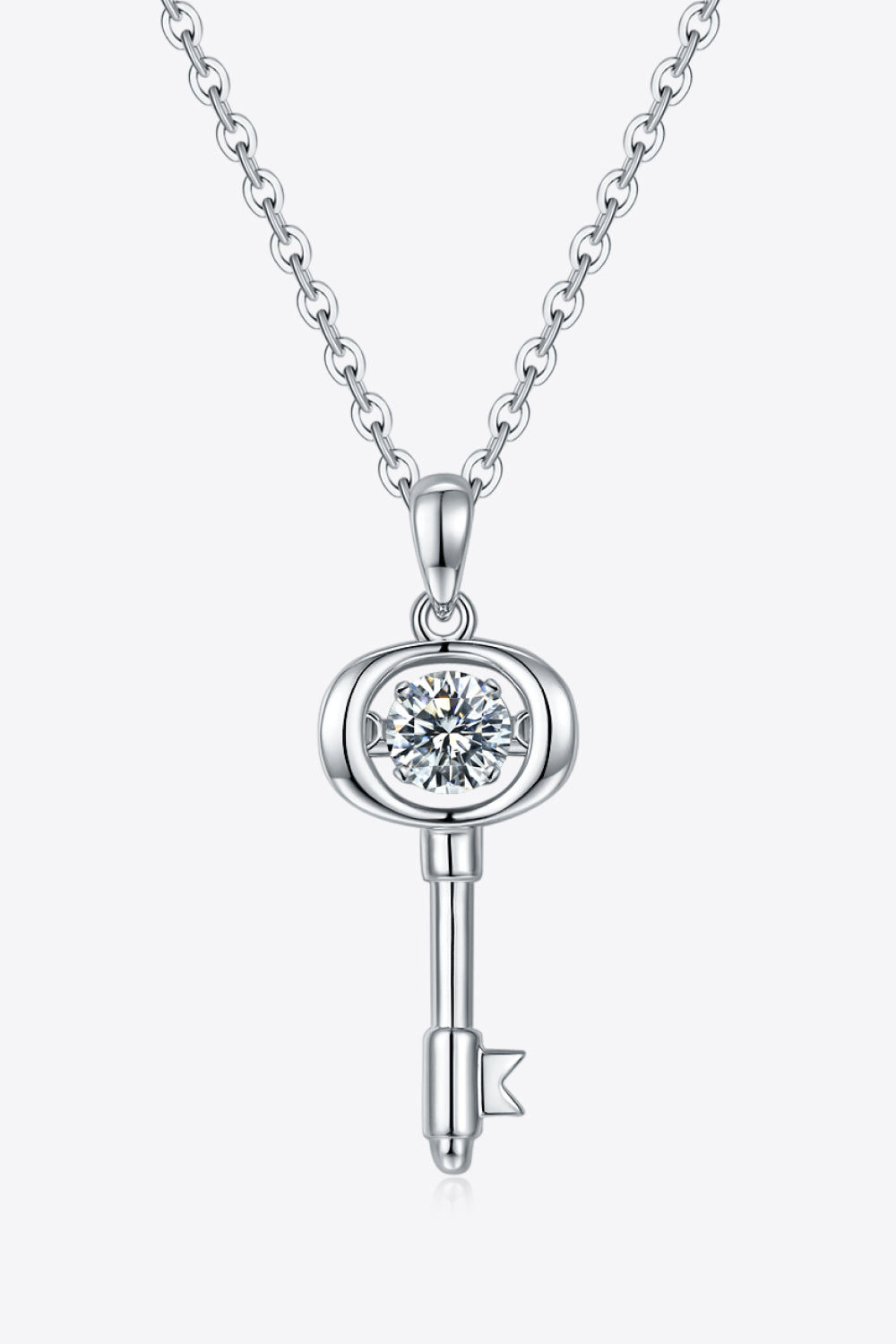 Moissanite Key Pendant Necklace-Teresa&#39;s Fashionista LLC