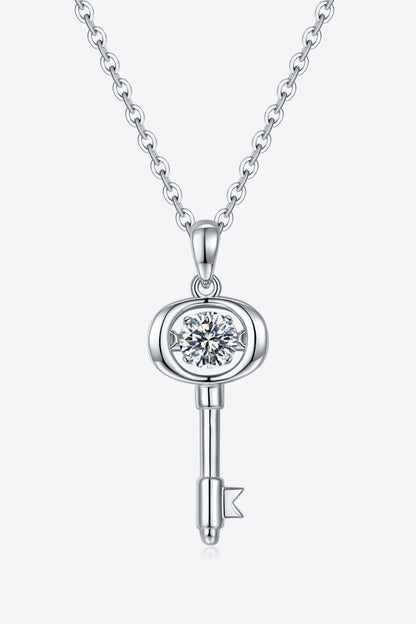 Moissanite Key Pendant Necklace-Teresa&#39;s Fashionista LLC