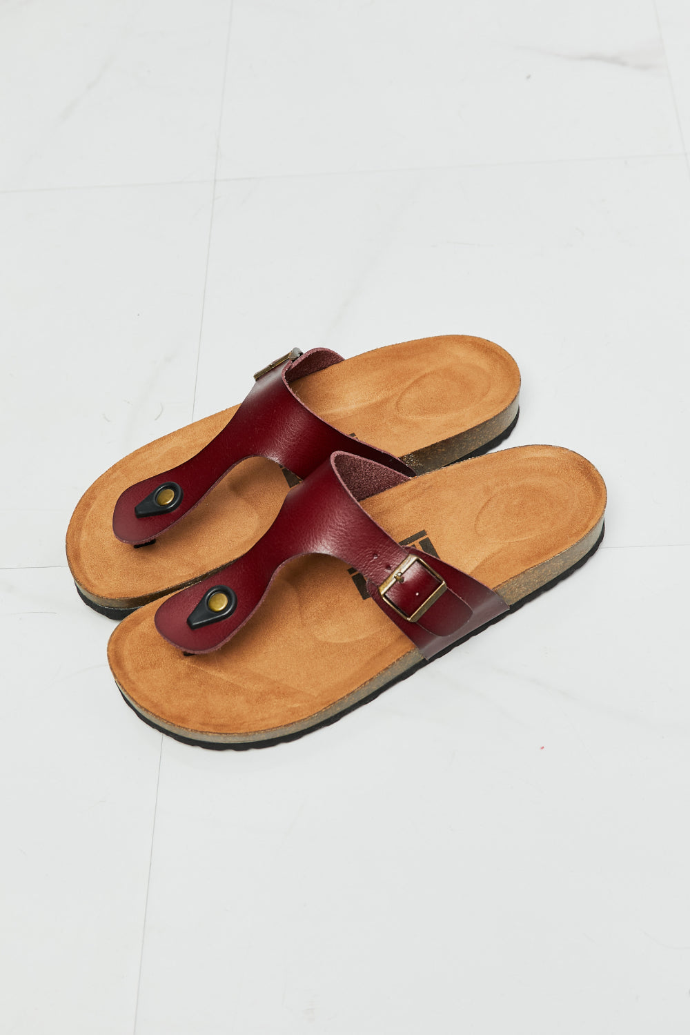 MMShoes Drift Away T-Strap Flip-Flop in Brown-Teresa&#39;s Fashionista LLC