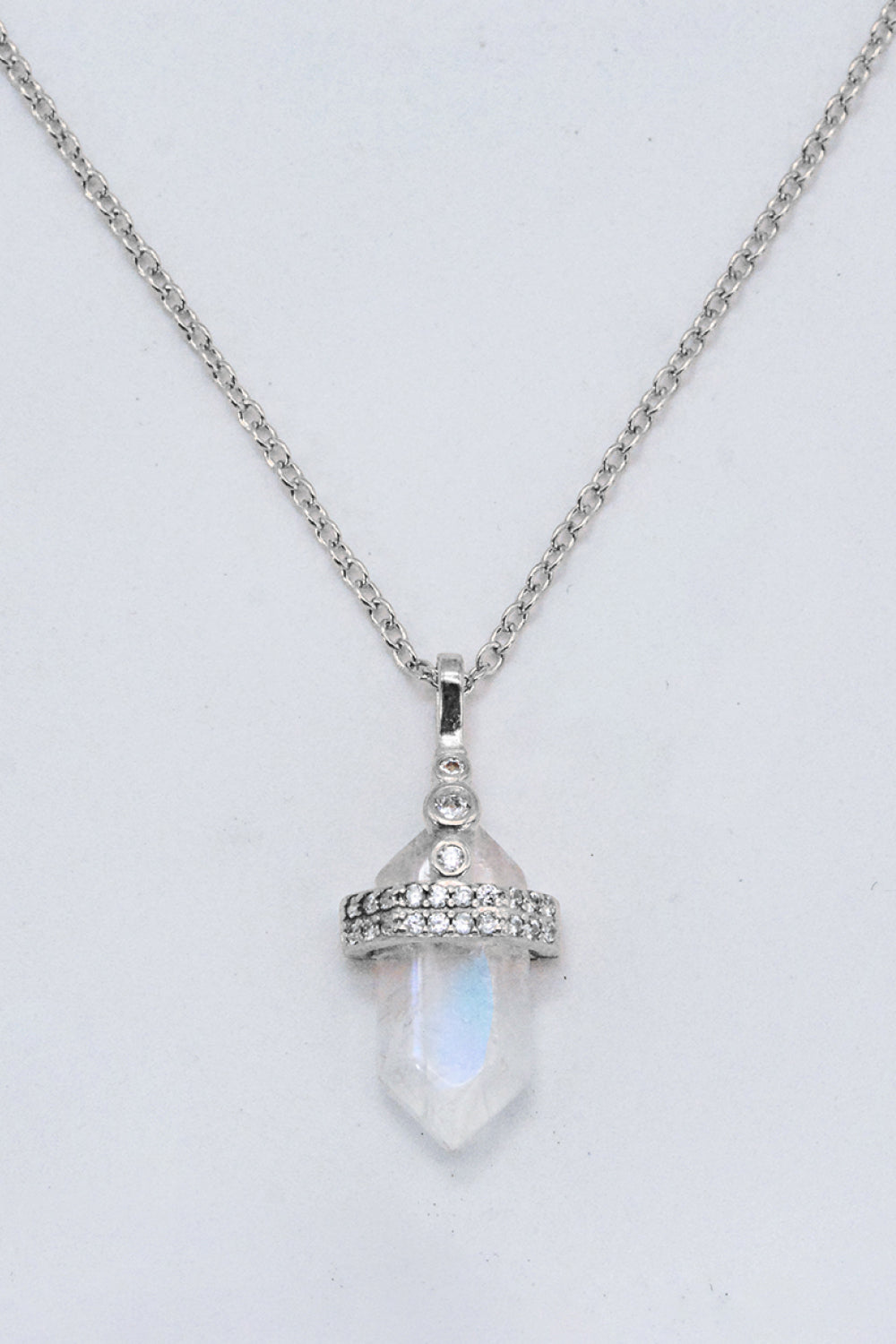 925 Sterling Silver Moonstone Pendant Necklace-Teresa&#39;s Fashionista LLC