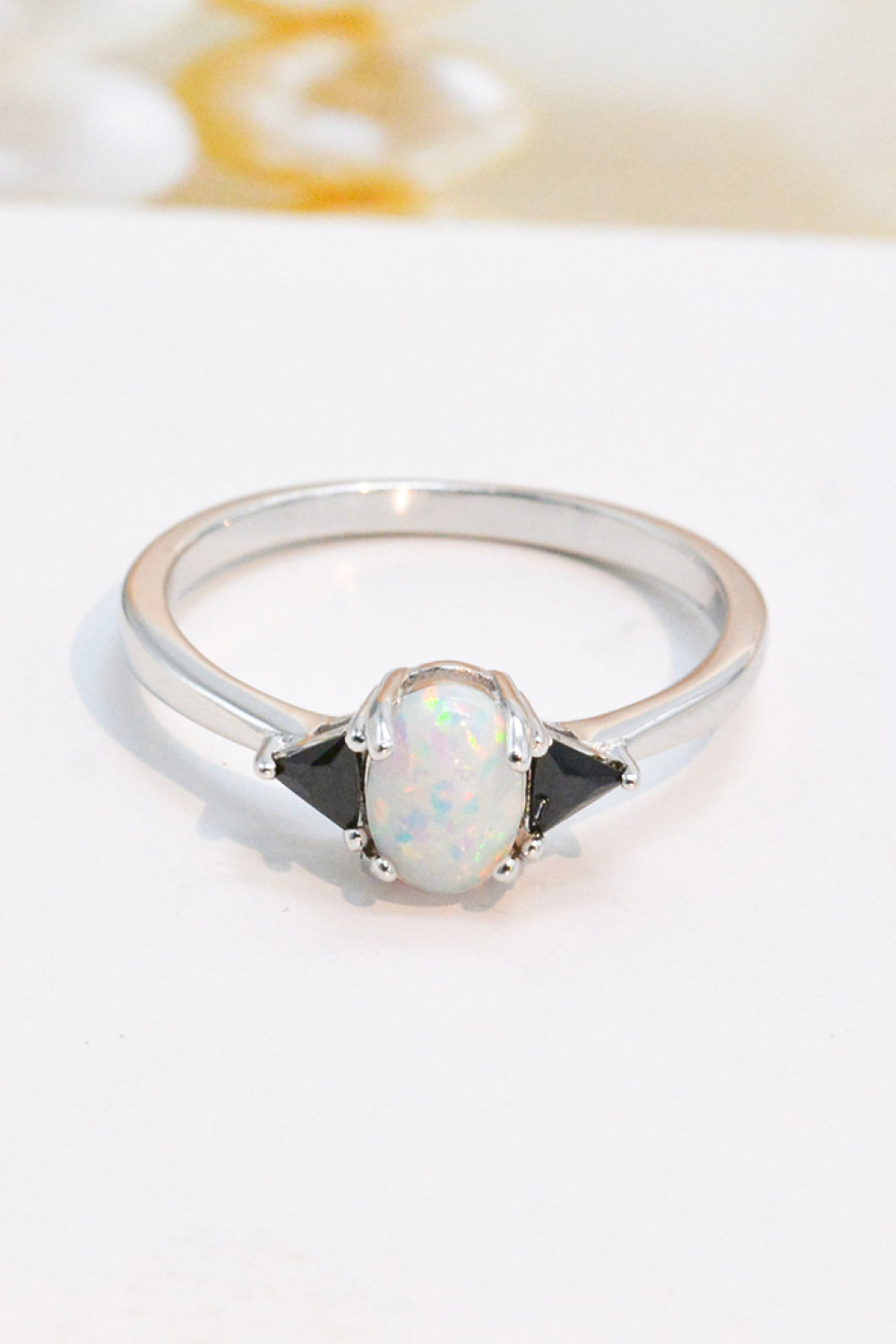 Contrast 925 Sterling Silver Opal Ring-Teresa&#39;s Fashionista LLC