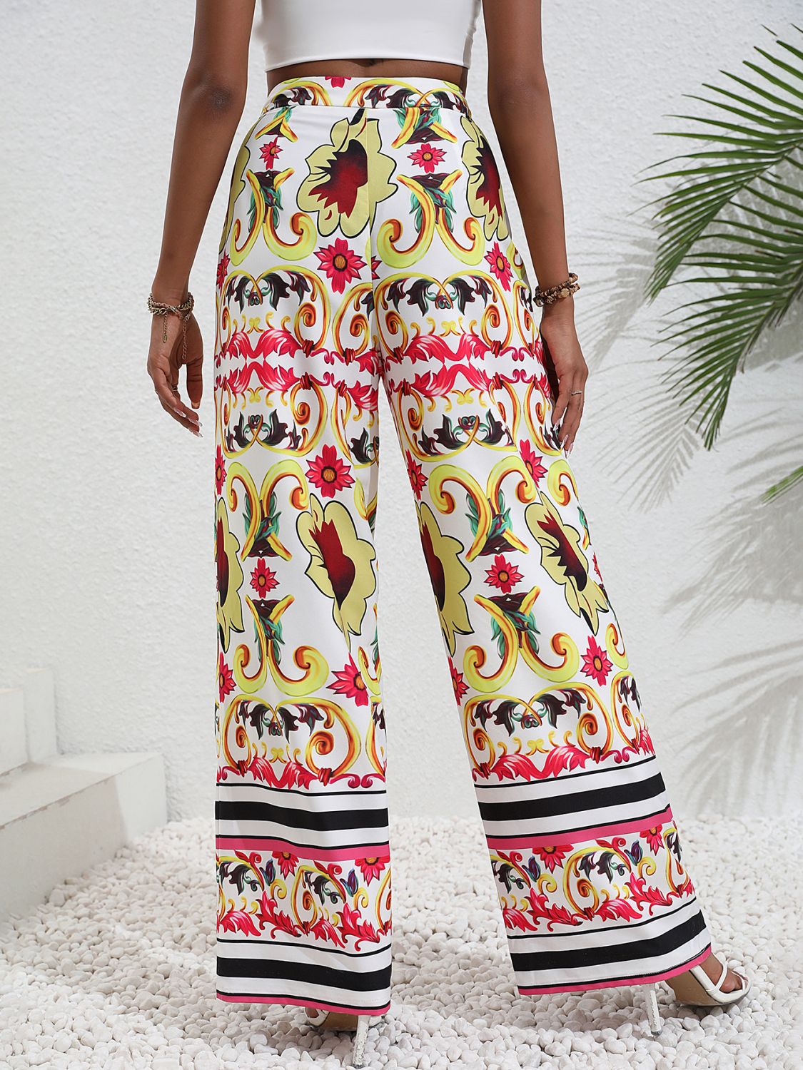 Printed High-Rise Wide Leg Pants-Teresa&#39;s Fashionista LLC