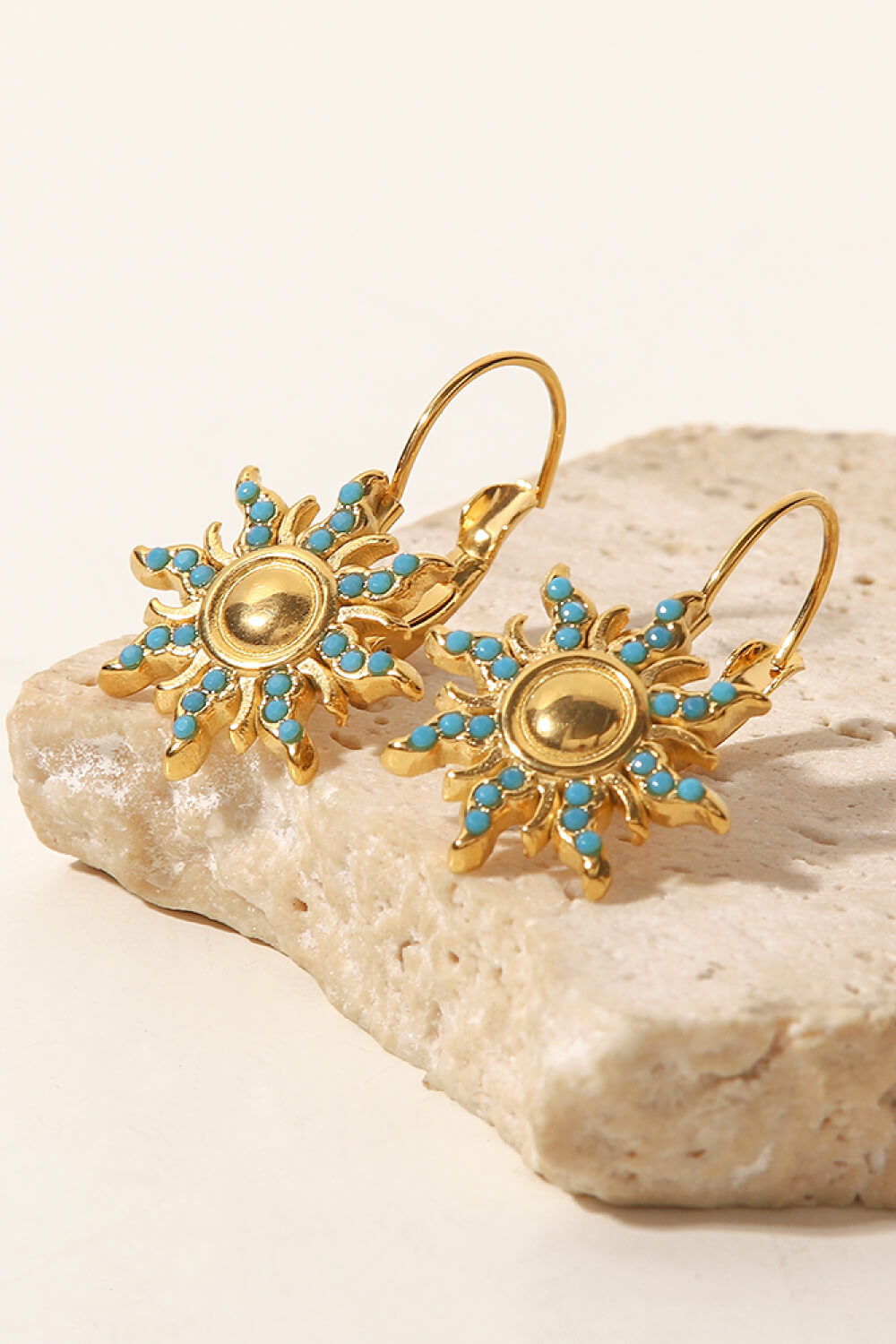 Turquoise Sun Drop Earrings-Teresa&#39;s Fashionista LLC