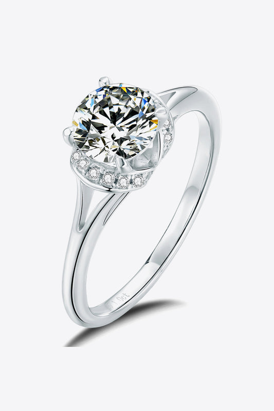 1 Carat Moissanite Split Shank Ring-Teresa&#39;s Fashionista LLC