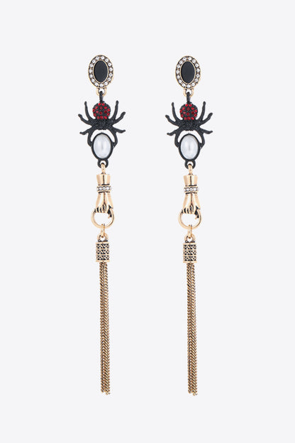 18K Gold-Plated Spider Drop Earrings-Teresa&#39;s Fashionista LLC