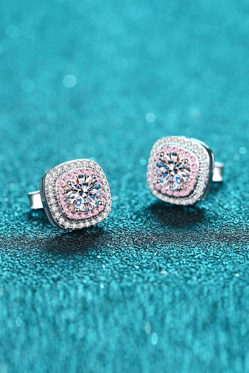 Geometric Moissanite Stud Earrings-Teresa&#39;s Fashionista LLC