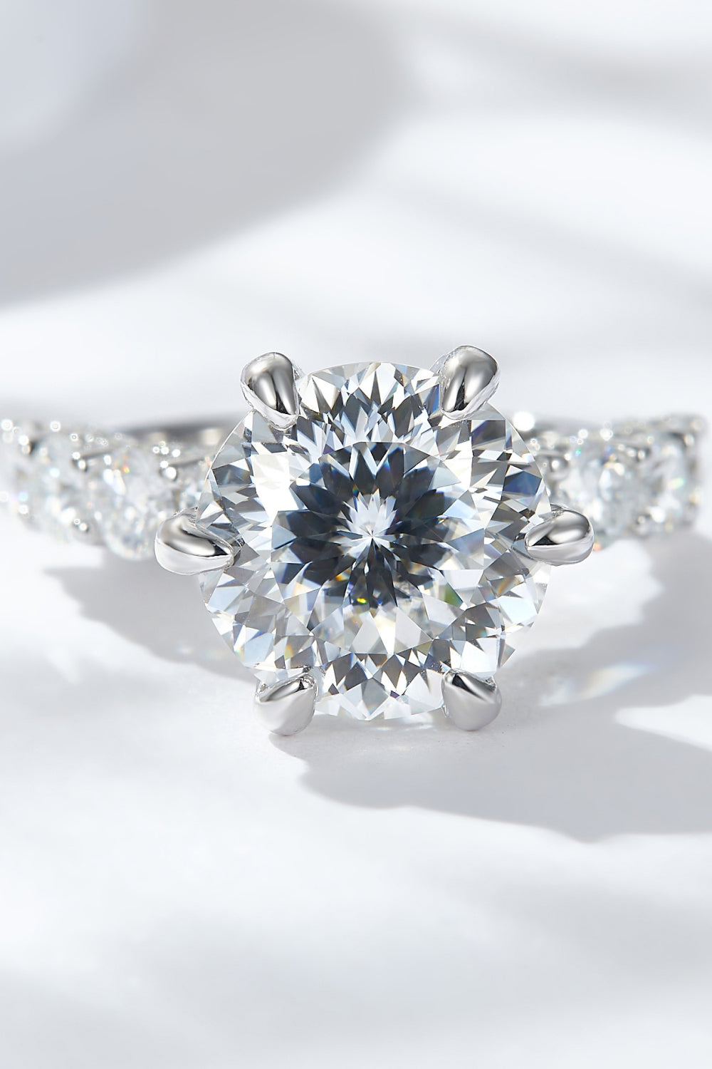 5 Carat Moissanite Side Stone Ring-Teresa&#39;s Fashionista LLC