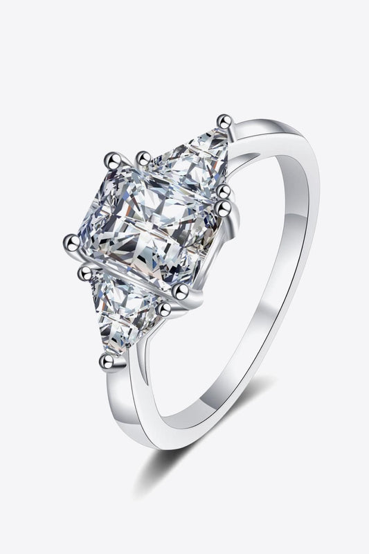 3 Carat Moissanite 925 Sterling Silver Rhodium-Plated Ring-Teresa&#39;s Fashionista LLC