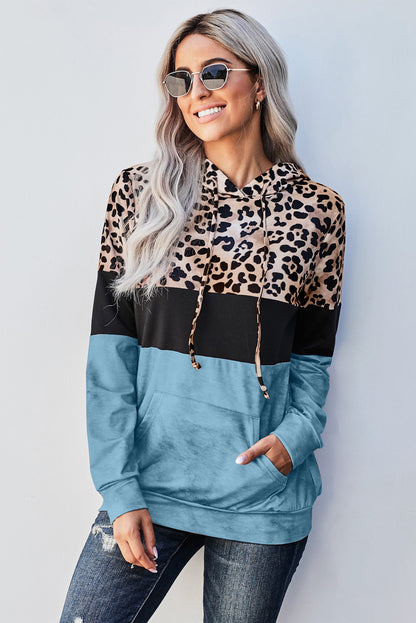 Leopard Color Block Hoodie-Teresa&#39;s Fashionista LLC