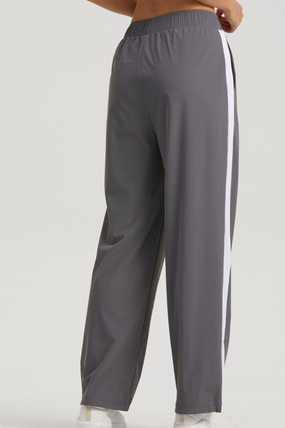 Side Stripe Elastic Waist Sports Pants-Teresa&#39;s Fashionista LLC