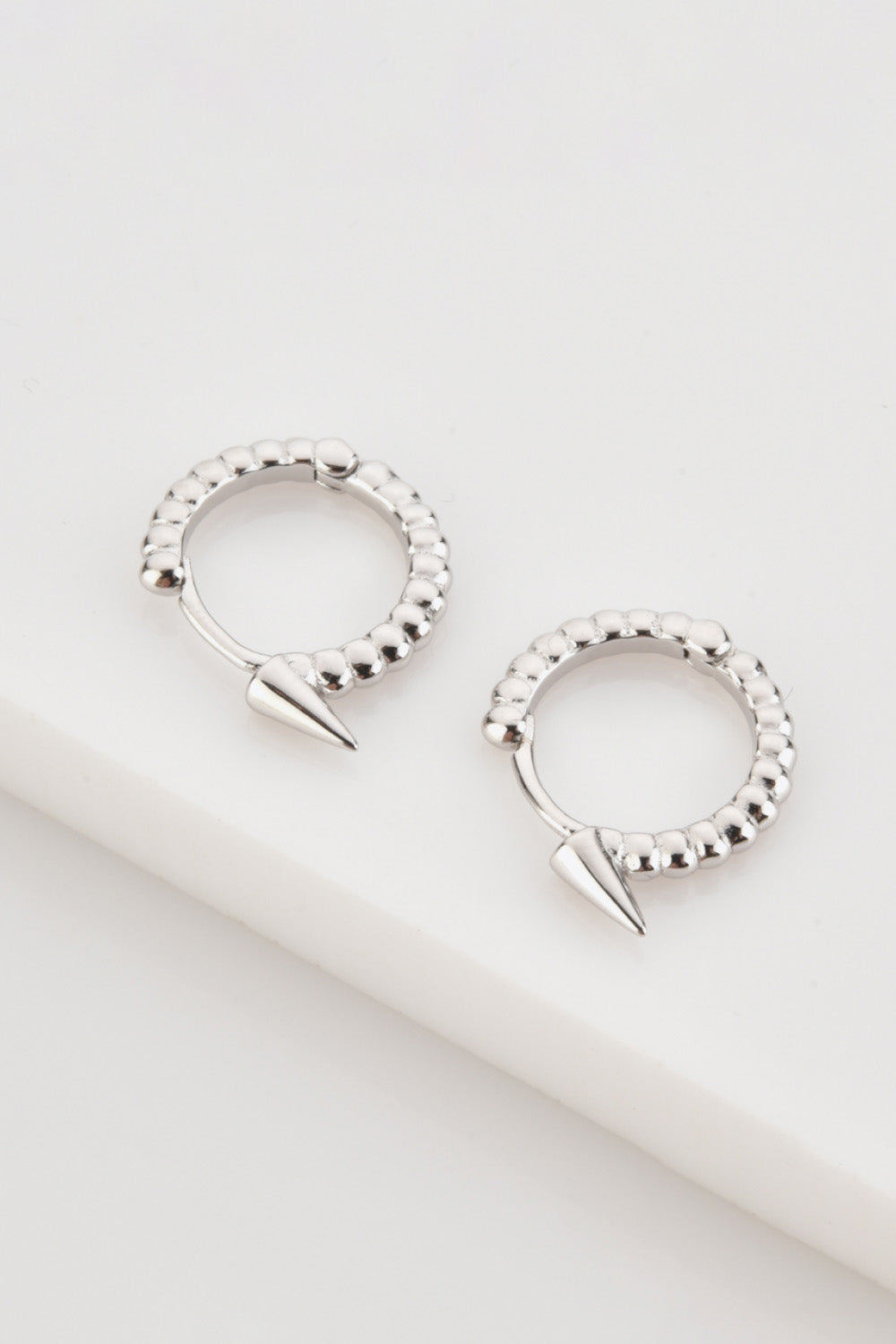 925 Sterling Silver Ribbed Huggie Earrings-Teresa&#39;s Fashionista LLC