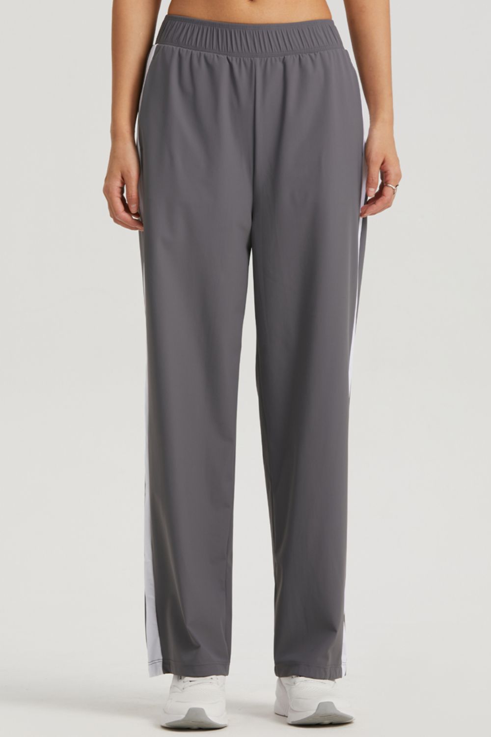 Side Stripe Elastic Waist Sports Pants-Teresa&#39;s Fashionista LLC