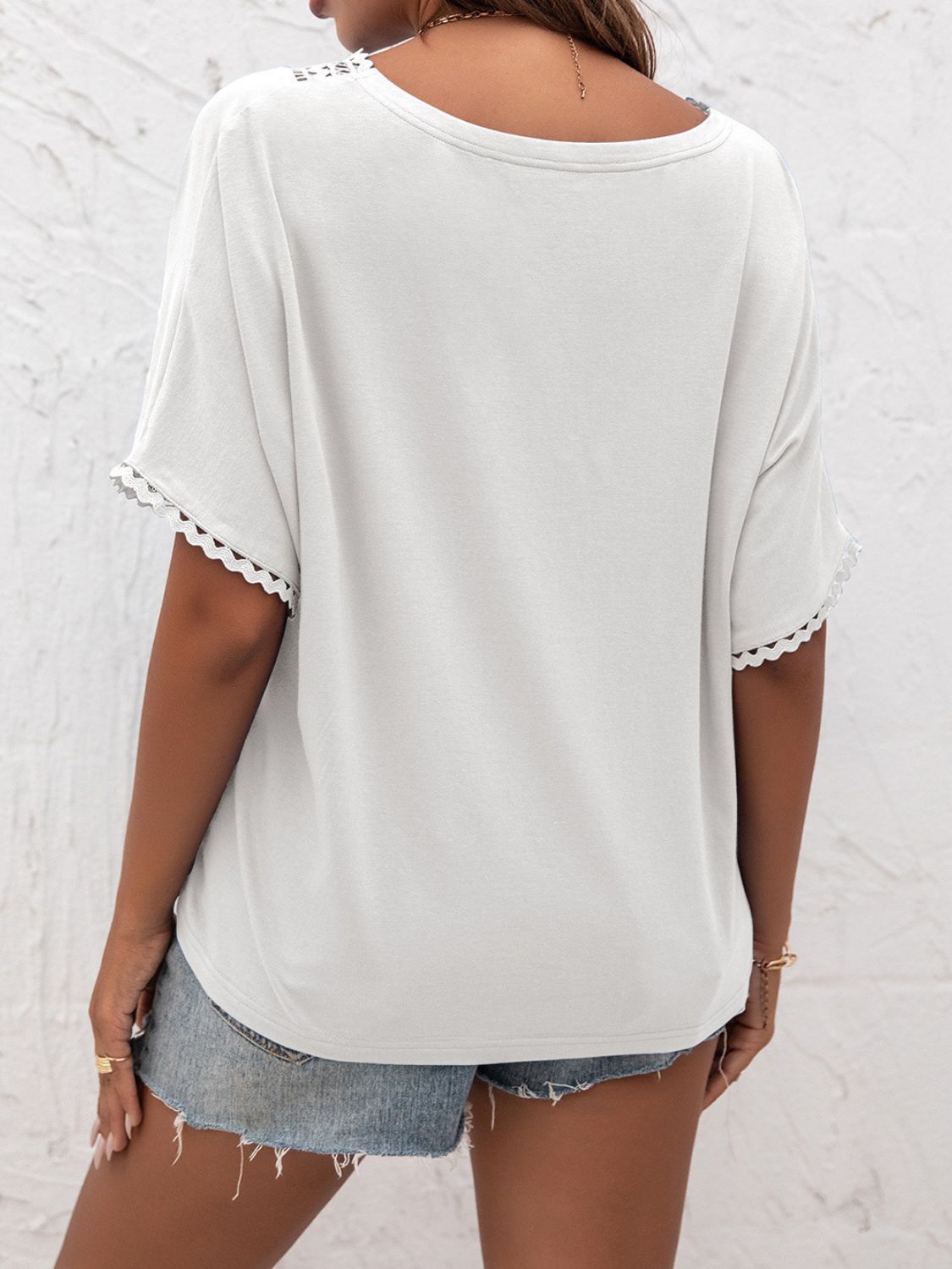 V-Neck Short Sleeve Blouse-Teresa&#39;s Fashionista LLC