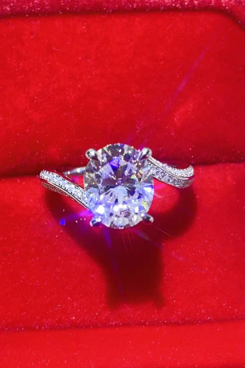 3 Carat Moissanite Side Stone Ring-Teresa&#39;s Fashionista LLC