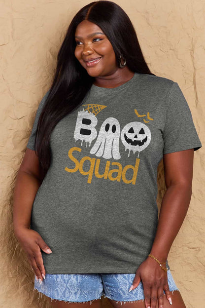 Simply Love Full Size BOO SQUAD Graphic Cotton T-Shirt-Teresa&#39;s Fashionista LLC