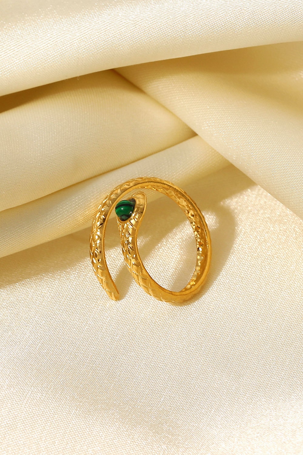 Snake Charmer Malachite Snake-Shaped Bypass Ring-Teresa&#39;s Fashionista LLC