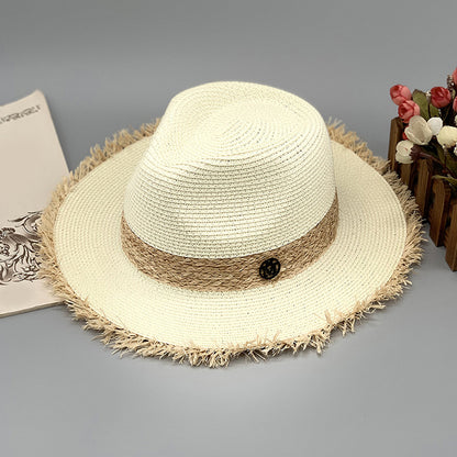 Raw Hem Raffia Hat-Teresa&#39;s Fashionista LLC