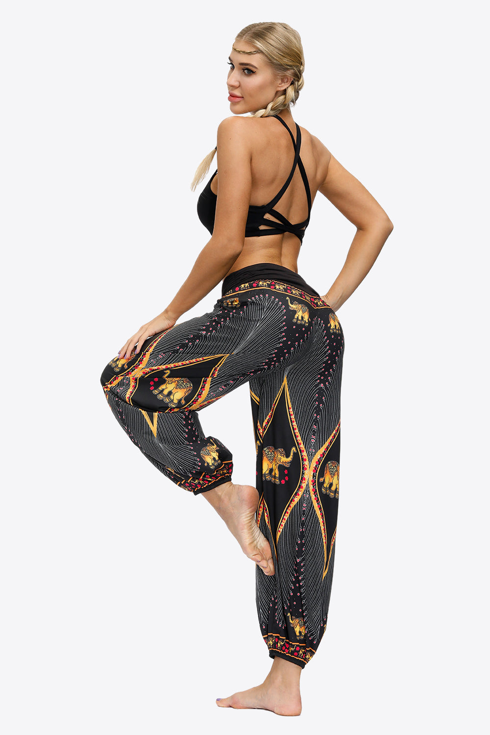 Exotic Style Printed Ruched Pants-Teresa&#39;s Fashionista LLC