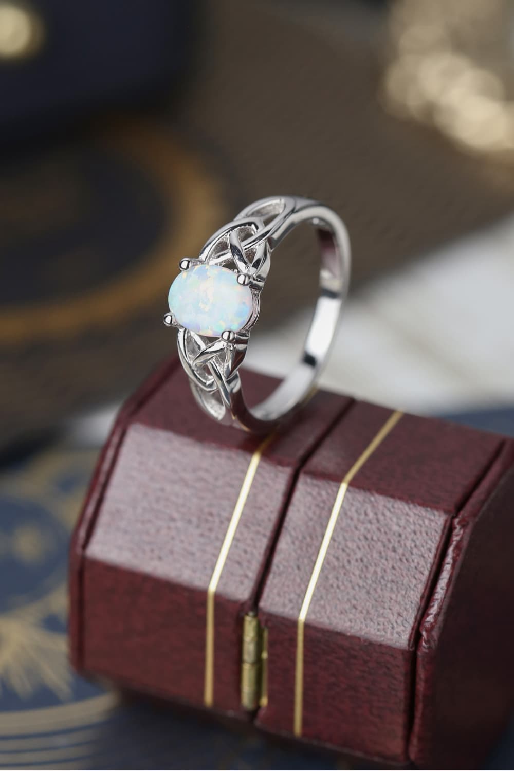 Crisscross 4-Prong Opal Ring-Teresa&#39;s Fashionista LLC