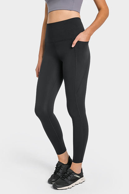 High Waist Ankle-Length Yoga Leggings with Pockets-Teresa&#39;s Fashionista LLC