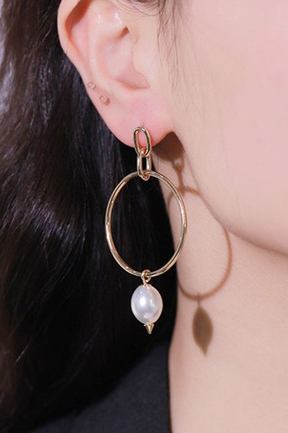 No Worries Pearl Drop Earrings-Teresa&#39;s Fashionista LLC