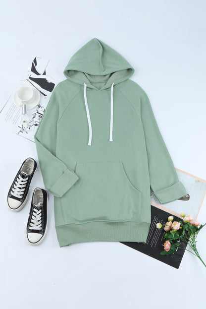 Side Slit Raglan Sleeve Hoodie-Teresa&#39;s Fashionista LLC