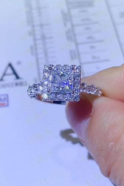 1 Carat Moissanite Square Ring-Teresa&#39;s Fashionista LLC