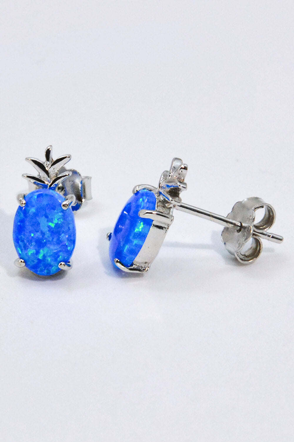 Opal Pineapple Platinum-Plated Earrings-Teresa&#39;s Fashionista LLC