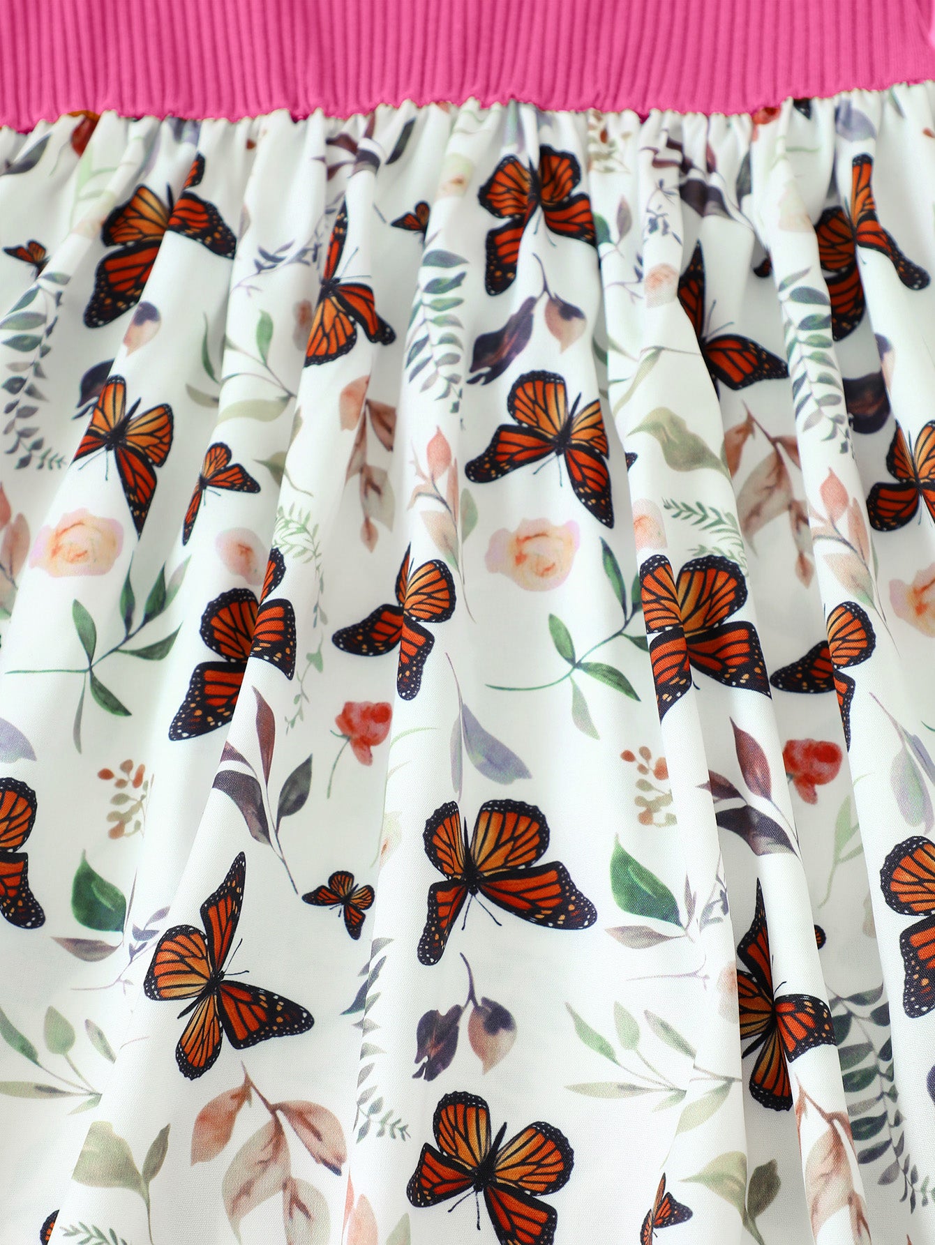 Butterfly Print Bow Detail Dress-Teresa&#39;s Fashionista LLC