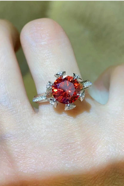 2 Carat Moissanite 6-Prong Ring in Phoenix Fire-Teresa&#39;s Fashionista LLC