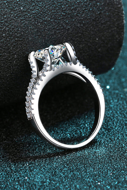 Stylish Moissanite Sterling Silver Ring-Teresa&#39;s Fashionista LLC