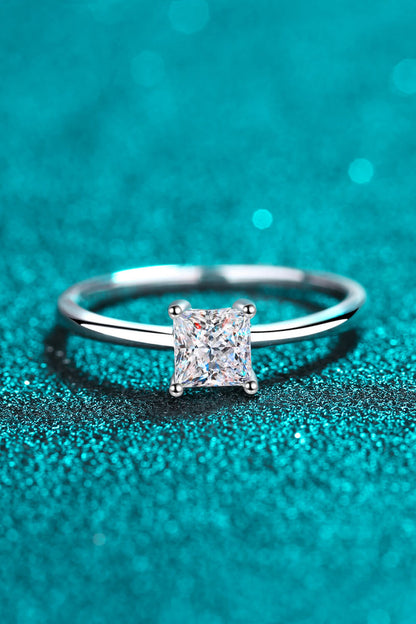 925 Sterling Silver Moissanite Solitaire Ring-Teresa&#39;s Fashionista LLC