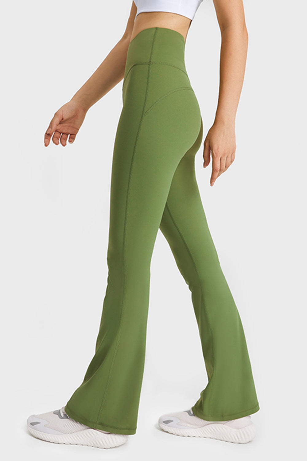 Elastic Waist Flare Yoga Pants-Teresa&#39;s Fashionista LLC