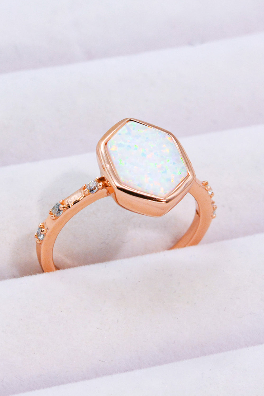 Opal Hexagon 925 Sterling Silver Ring-Teresa&#39;s Fashionista LLC