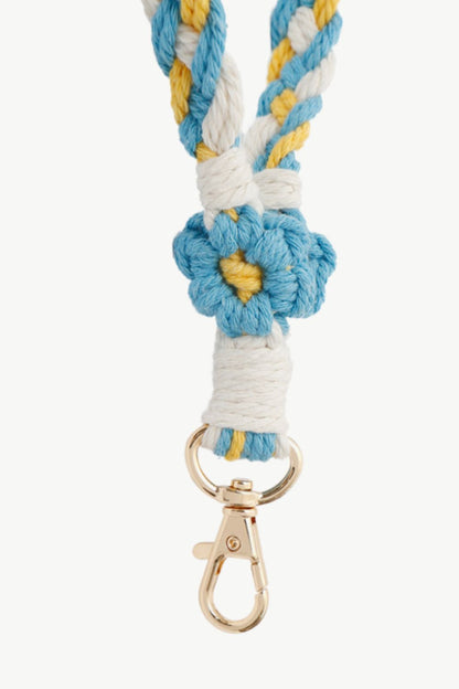 Floral Braided Wristlet Key Chain-Teresa&#39;s Fashionista LLC