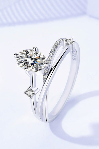 Moissanite Crisscross Ring-Teresa&#39;s Fashionista LLC