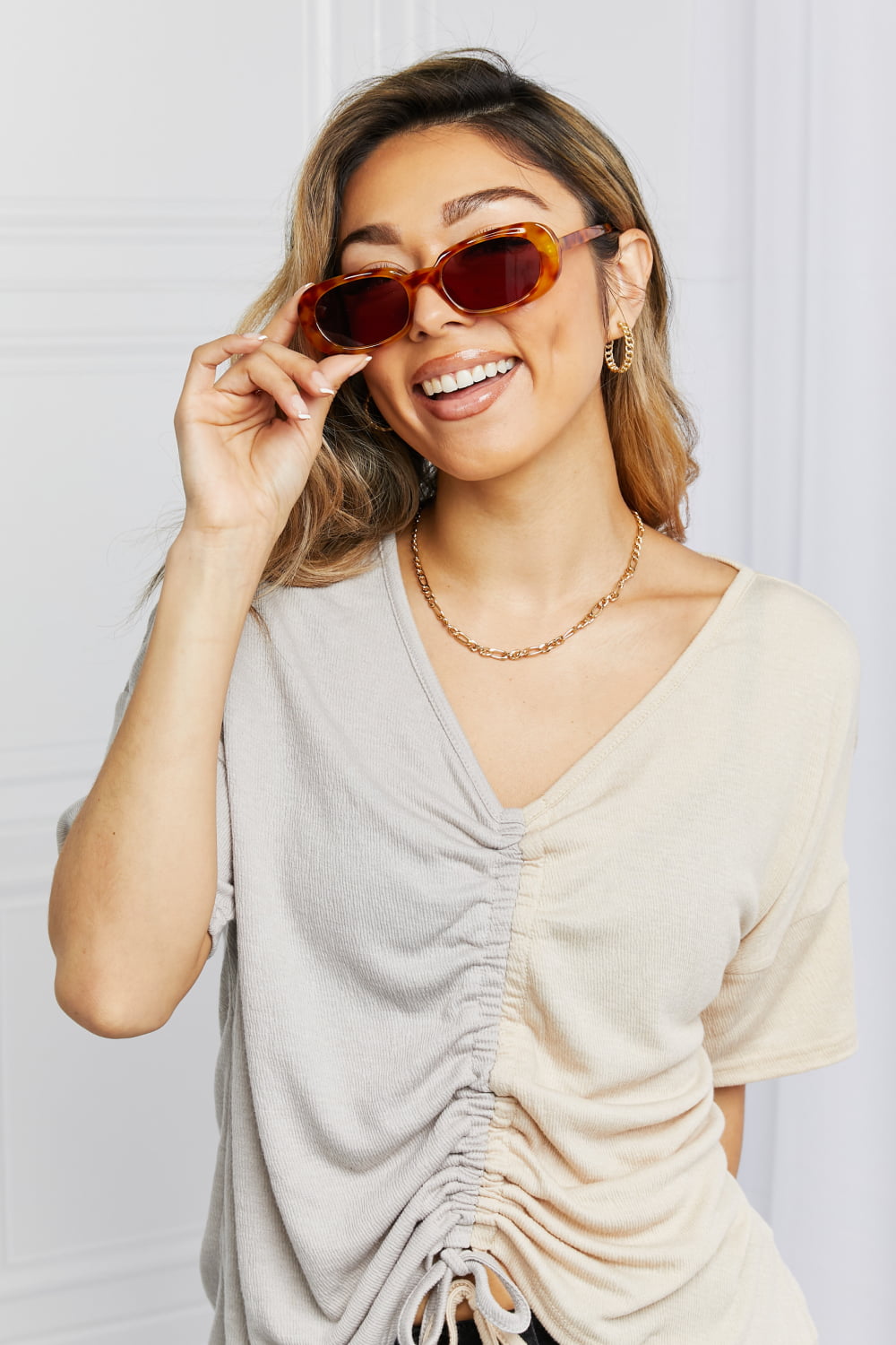 Oval Full Rim Sunglasses-Teresa&#39;s Fashionista LLC