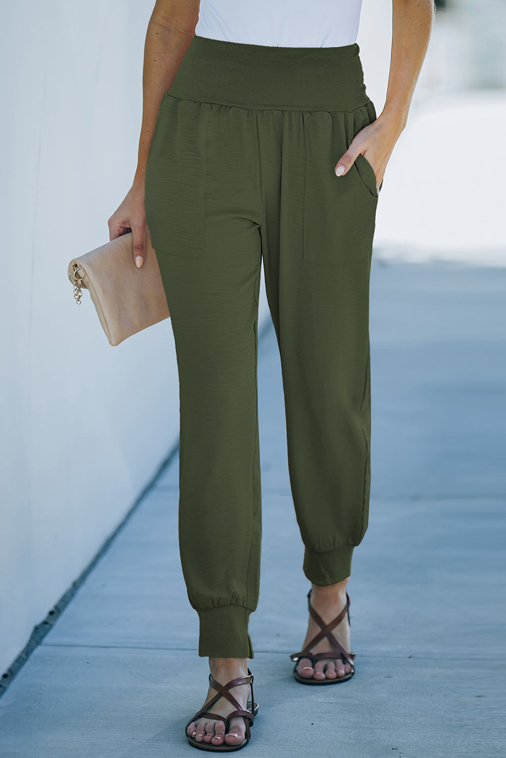 Wide Waistband Pocketed Joggers-Teresa&#39;s Fashionista LLC