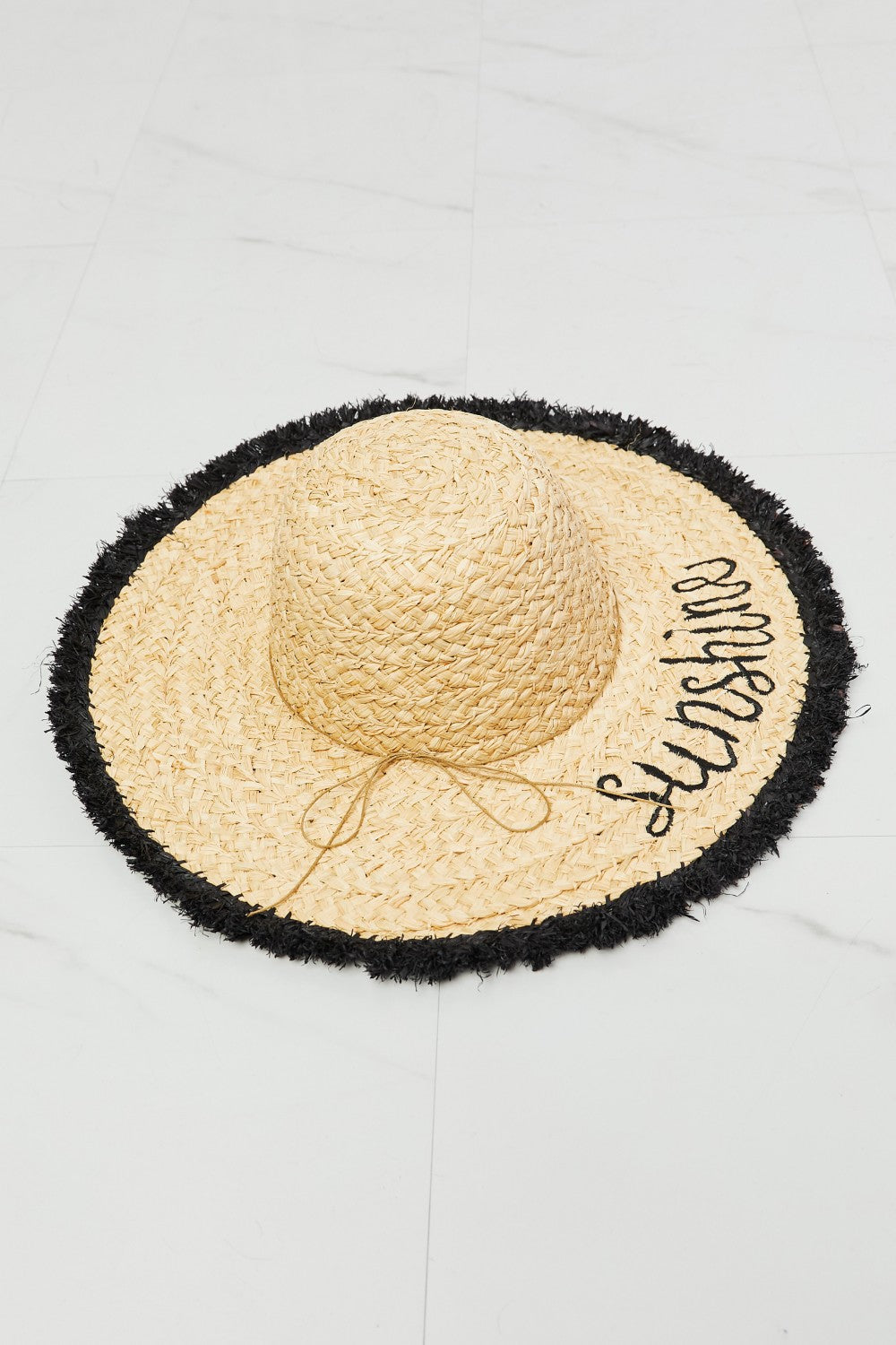 Fame Sunshine Straw Fringe Hat-Teresa&#39;s Fashionista LLC