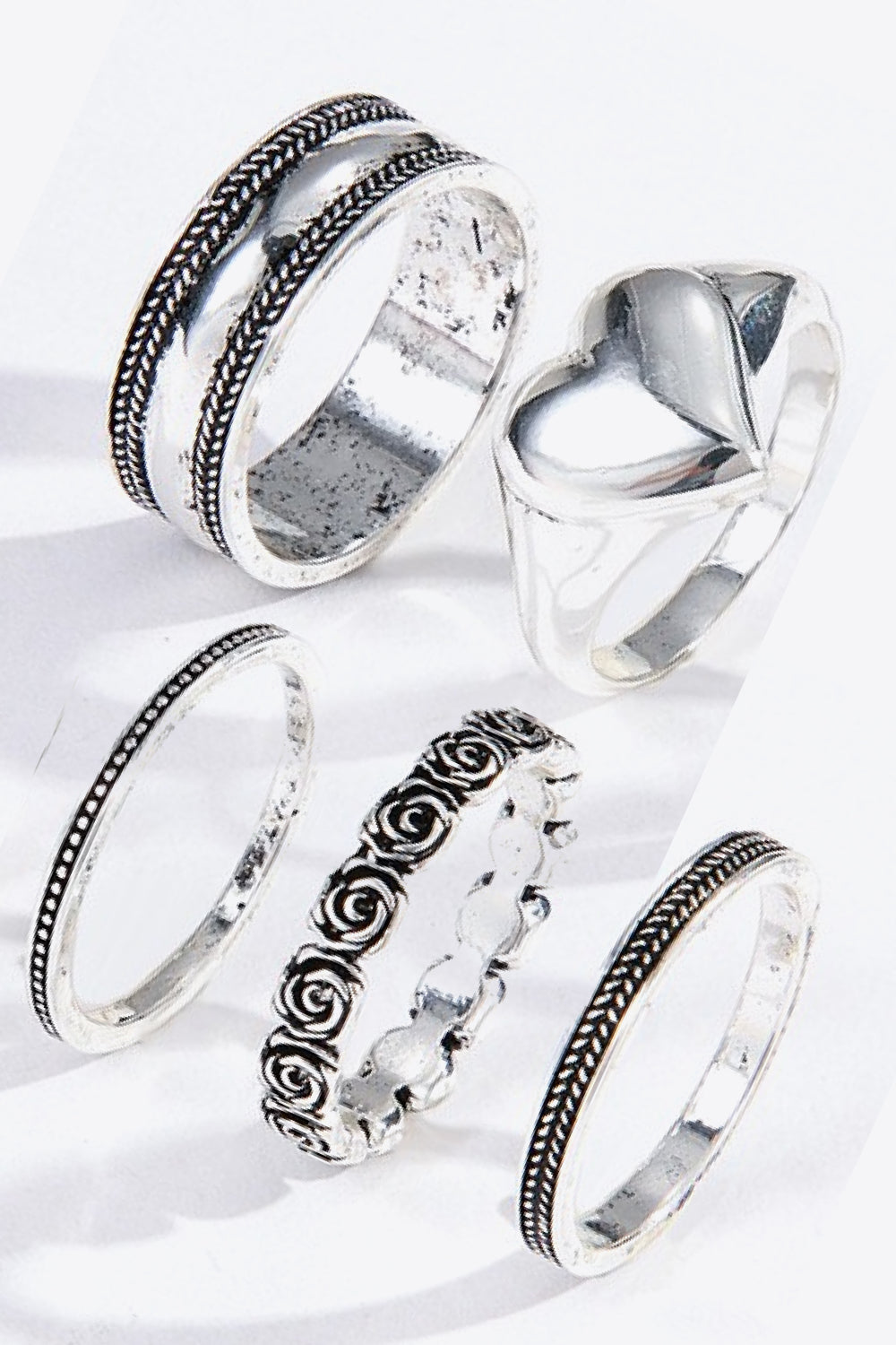 Zinc Alloy Five-Piece Ring Set-Teresa&#39;s Fashionista LLC