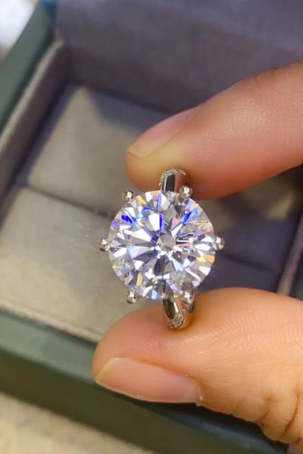 5 Carat Moissanite 6-Prong Ring-Teresa&#39;s Fashionista LLC