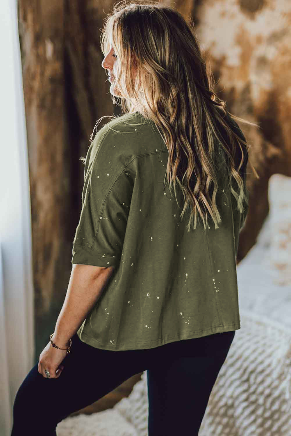 Plus Size Round Neck Half Sleeve Blouse-Teresa&#39;s Fashionista LLC