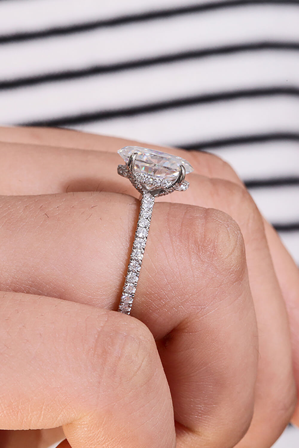 14K White Gold 2.5 Carat Moissanite 4-Prong Ring-Teresa&#39;s Fashionista LLC