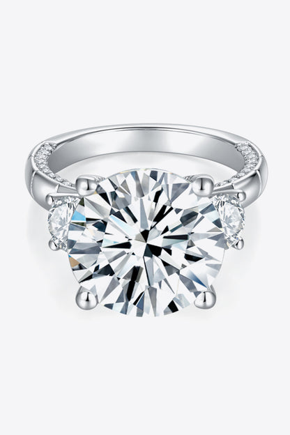 8.6 Carat Moissanite Platinum-Plated Ring-Teresa&#39;s Fashionista LLC