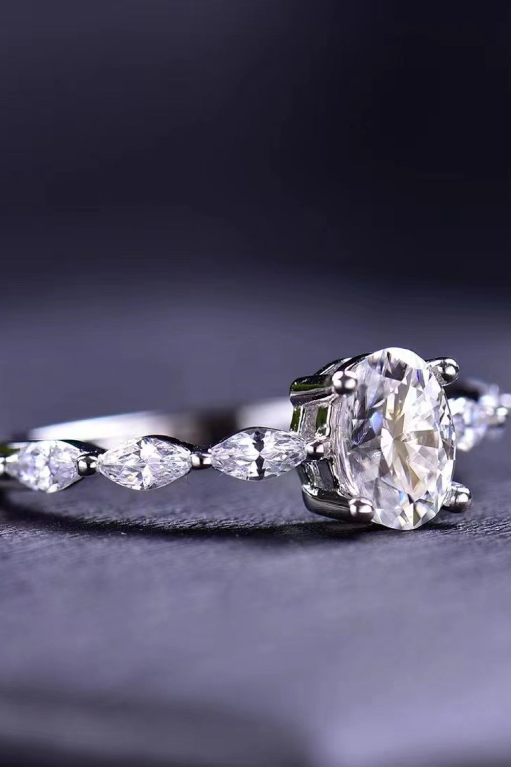 1 Carat Moissanite Oval Ring-Teresa&#39;s Fashionista LLC