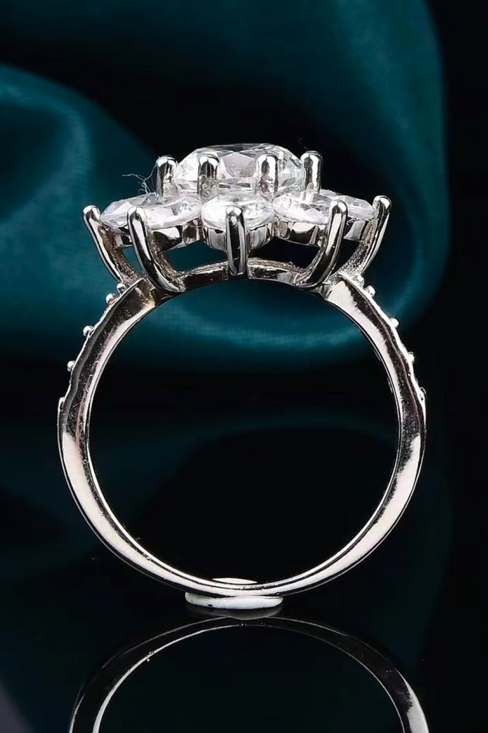 1 Carat Moissanite Flower Ring-Teresa&#39;s Fashionista LLC