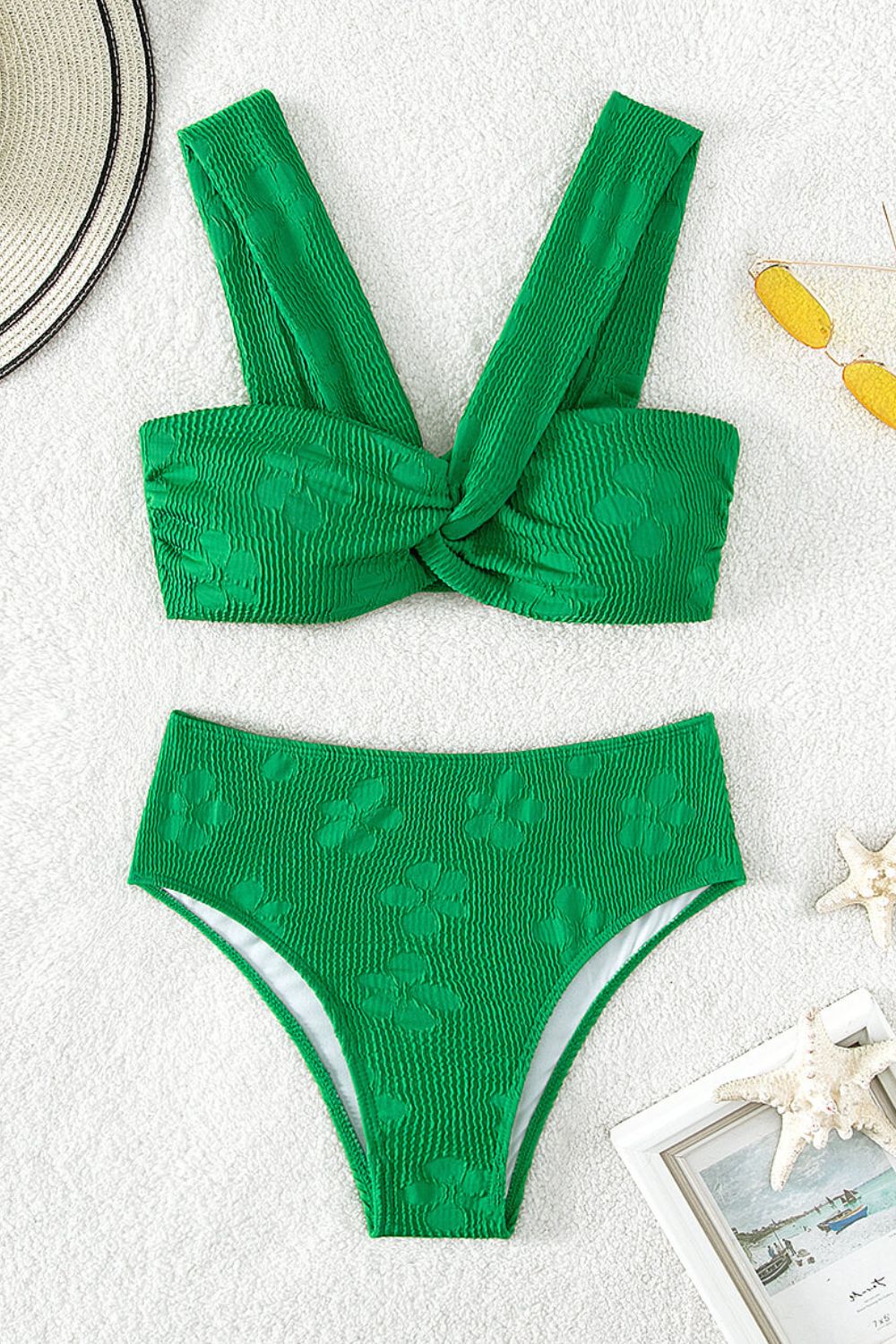 Textured Twisted Detail Bikini Set-Teresa&#39;s Fashionista LLC