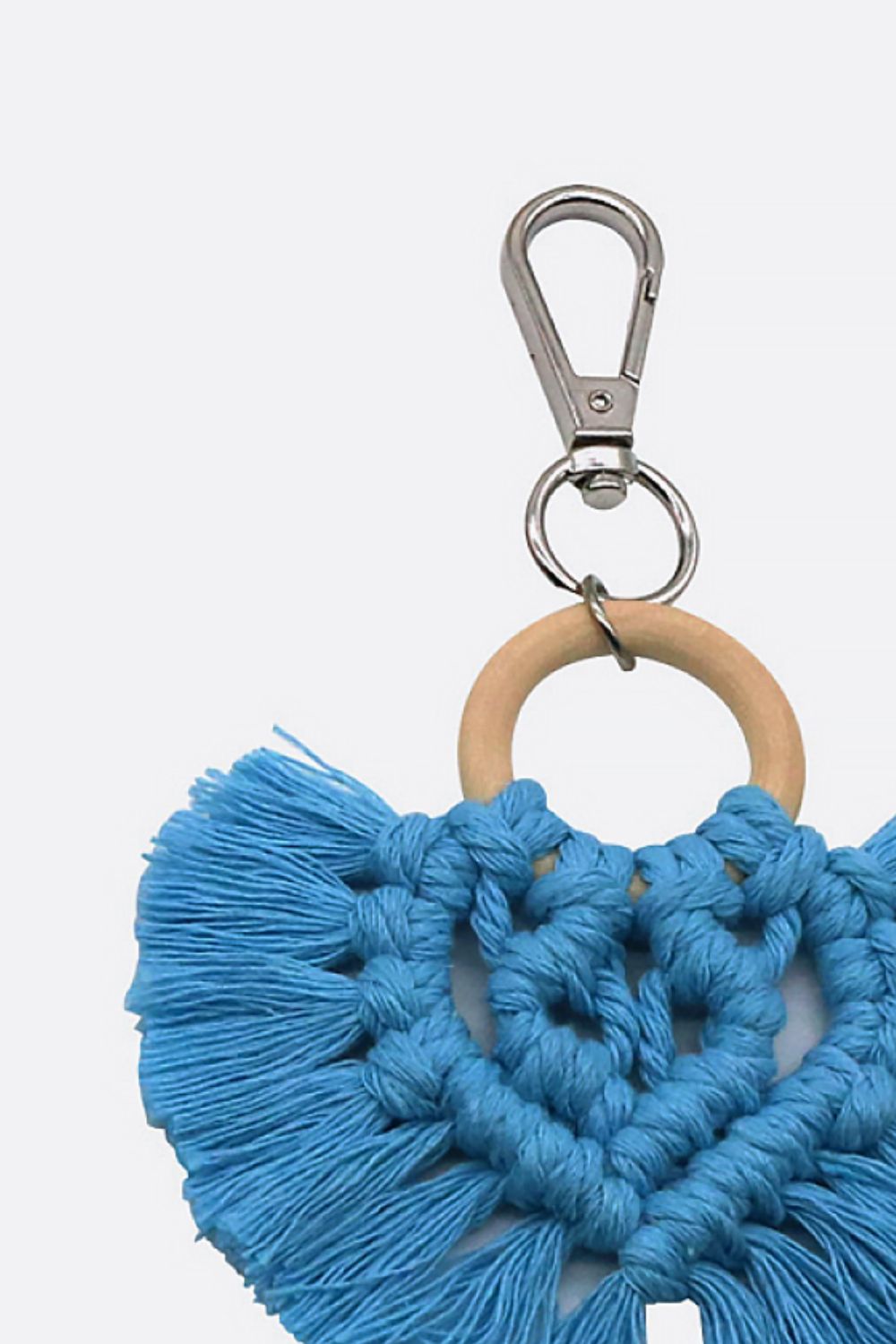 Assorted 4-Pack Heart-Shaped Macrame Fringe Keychain-Teresa&#39;s Fashionista LLC